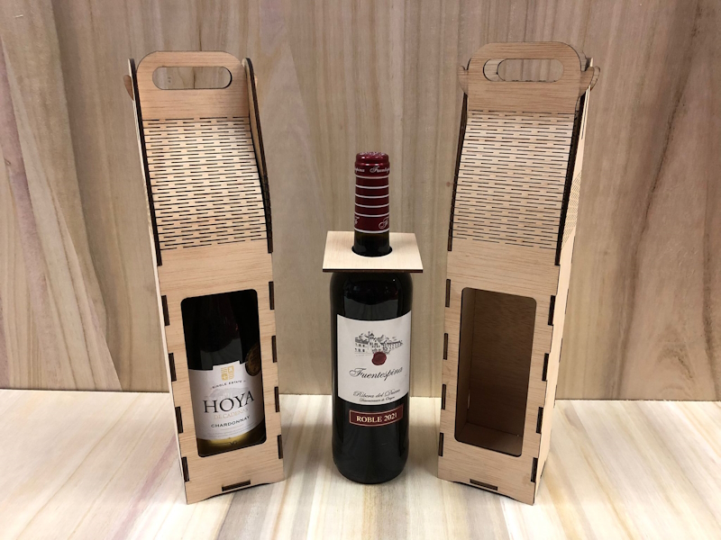 Caja de vino expositora 30 cm